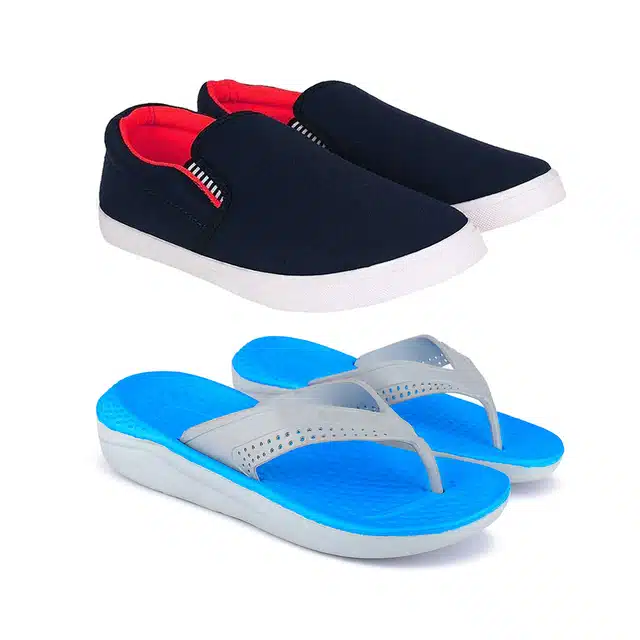 Combo of Casual Shoes & Flip Flops for Men (Pack of 2) (Multicolor, 8)