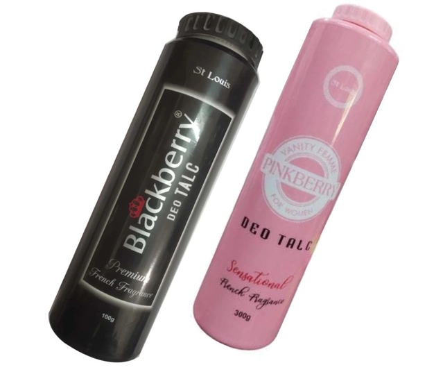 Blackberry Premium with Pinkberry Sensational French Fragrance Deo Talc for Woman (300 g, Set of 2)