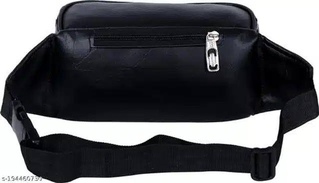 Faux Leather Waist Bag for Men & Women (Black)