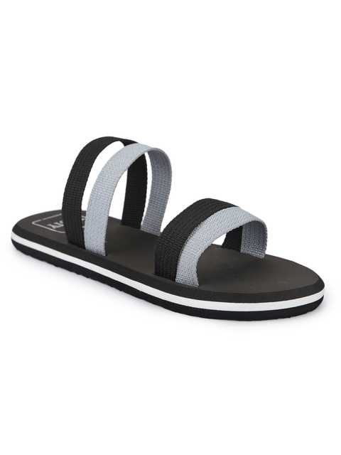 Men's Sandal (Black & Grey, 6) (A-198)