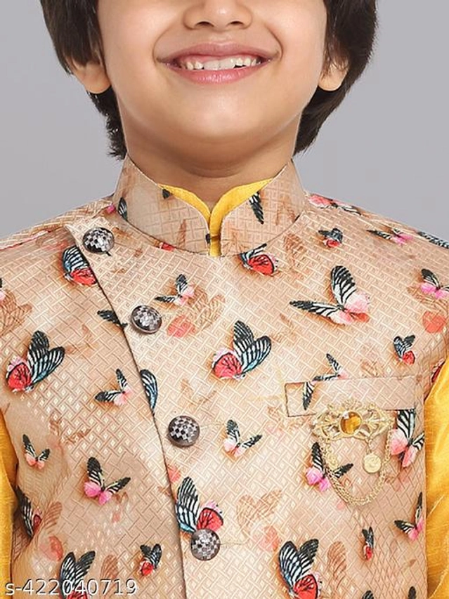 Art Silk Ethnic Jackets for Boys (Multicolor, 1-2 Years)