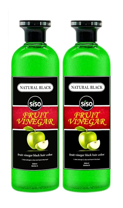 Fruit Vinegar Hair Color (Black, 500 ml) (Pack of 2)