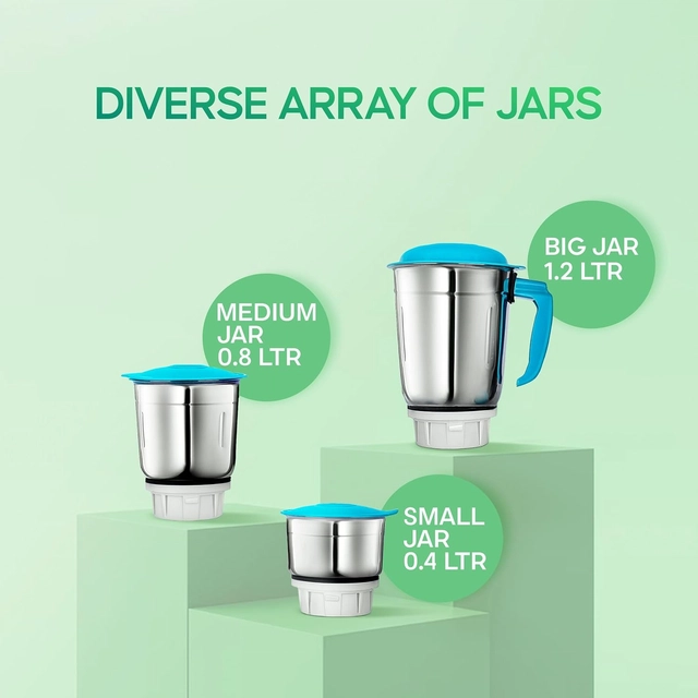 LONGWAY Super Dlx Mixer Grinder (700 W, 3 Jars) & Kwid Dry Iron (1100 W)