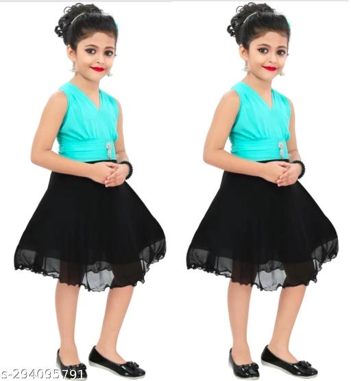 Net Frock for Girls (Multicolor, 3-6 Months) (Pack of 2)