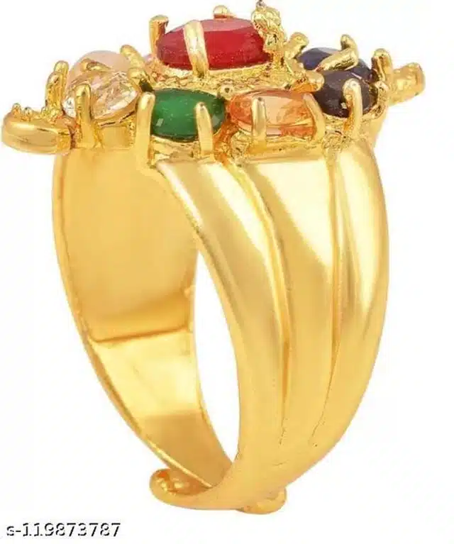 Navratan Turtle Finger Ring (Multicolor)