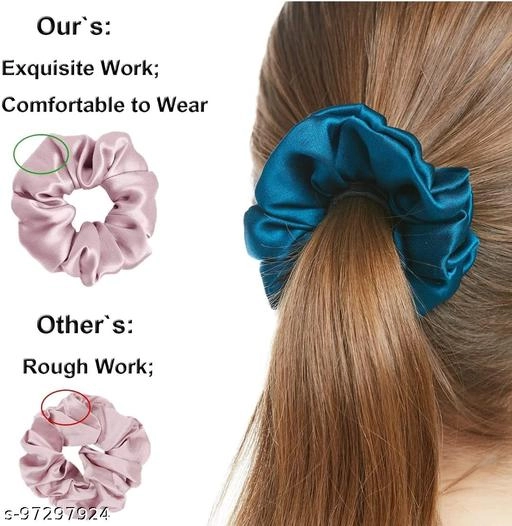 Satin Scrunchies for Women (Multicolor, Pack of 12)