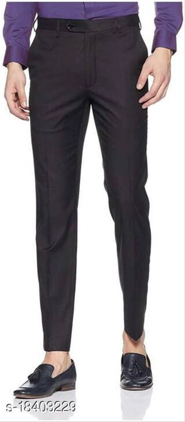 Polycotton Formal Pant for Men (Black, 28)