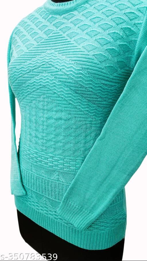 Woolen Solid Top for Women (Sea Green, Free Size)