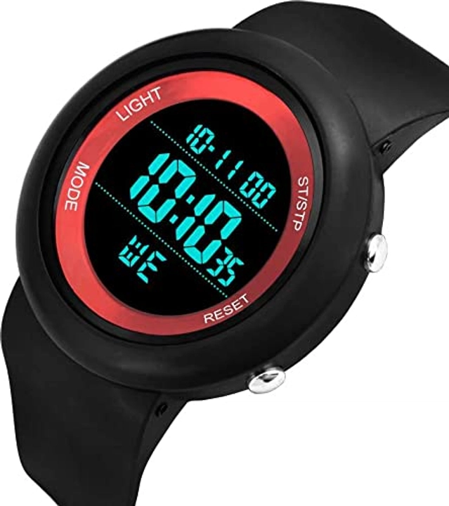 Adidas Round Shaped Digital Watch for Men & Boys (Black & Pink)