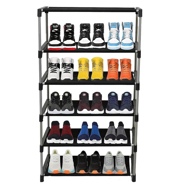 Metal 5 Layer Collapsible Shoe Rack (Grey)