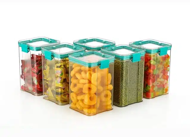 Airtight Plastic Food Storage Container (Pack of 2) (Green, 2X1100 ml)