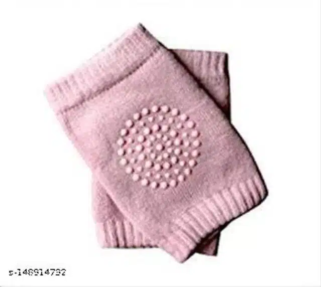 Cotton Anti-Slip Knee Protector Pads for Infants (Pink)