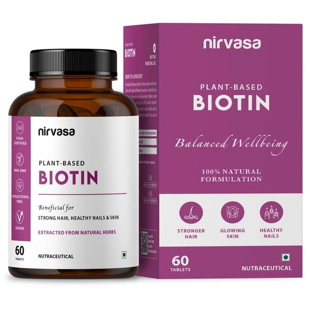 Nirvasa Plant Based Biotin 60 Pcs Capsules (Set of 1)