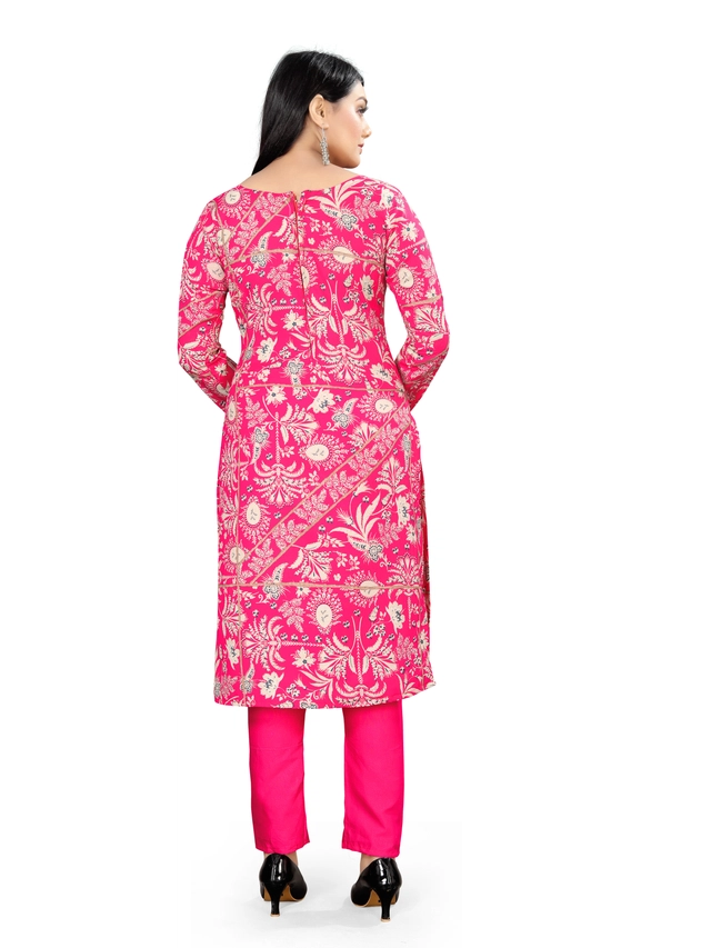 Cotton Blend Floral Unstitched Suits Fabrics for Women (Pink, 2 m)