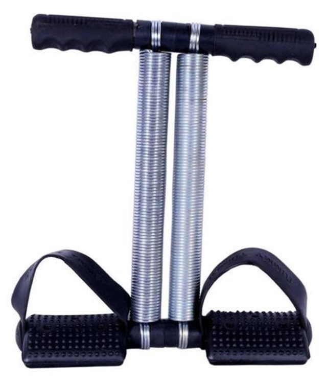 Bzore Metal Adjustable Resistance Tummy Trimmer (Black & Silver)