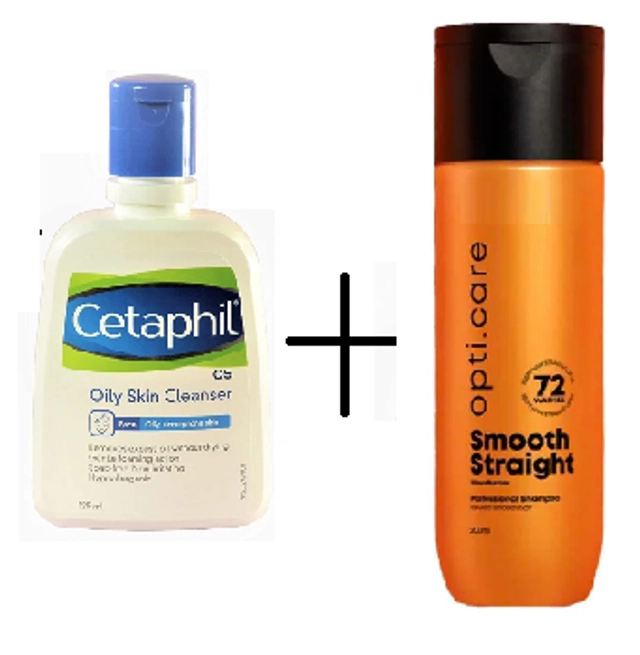 Cetaphil Face Cleanser (125 ml) with Opti Care Shampoo (200 ml) (Set of 2)