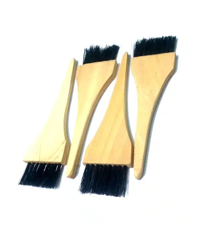 Wooden Hair Brush (Beige & Black, Pack of 4)