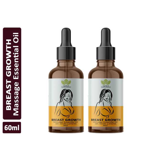 Haria Naturals Naturals & Effective Breast Growth Massage Essential Oil Improves Breast Size & Increase Breast Firmness No Side Effect (60 ml) (Pack of 2) (B-14600)