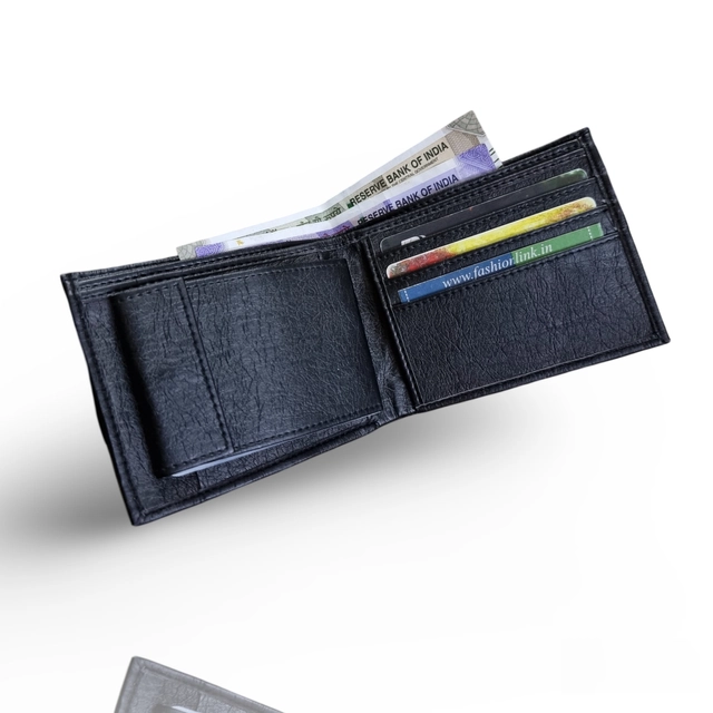 Leather Wallet with Removable Card Holder for Men (Black)