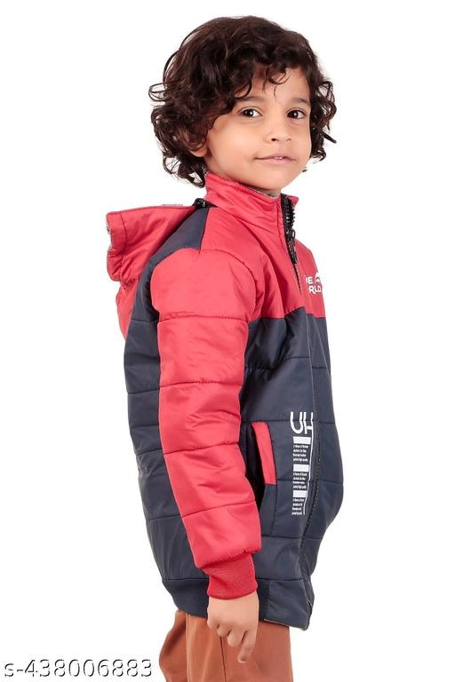 Nylon Jacket for Boys (Red & Navy Blue, 1-2 Years)