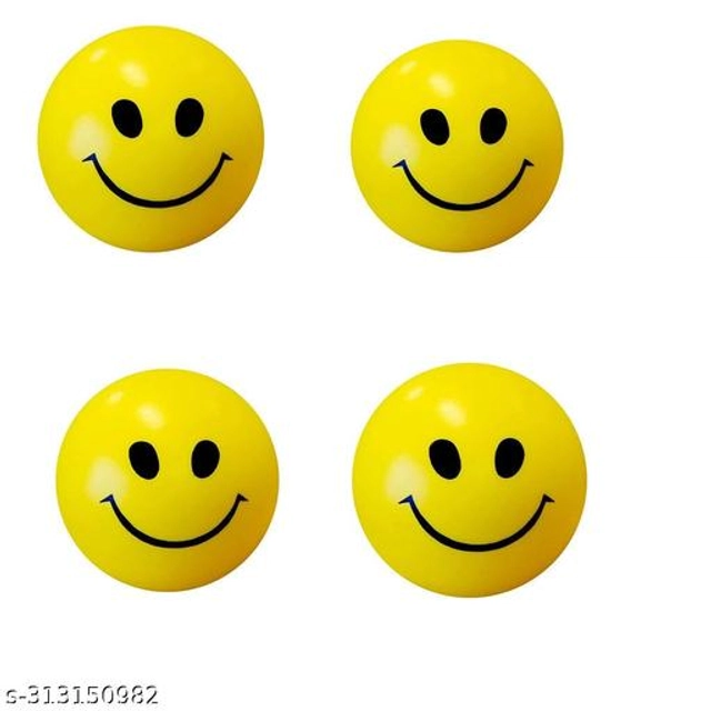 Rubber Smiley Balls (Multicolor, Pack of 12)