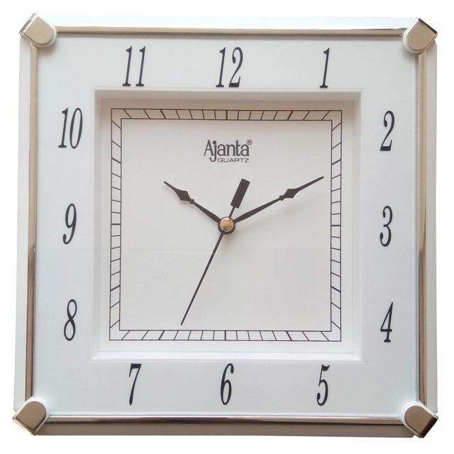 Plastic Ajanta Wall Clock (White, 22 cm)