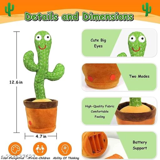 Plastic Dancing Cactus Toy for Kids (Green)