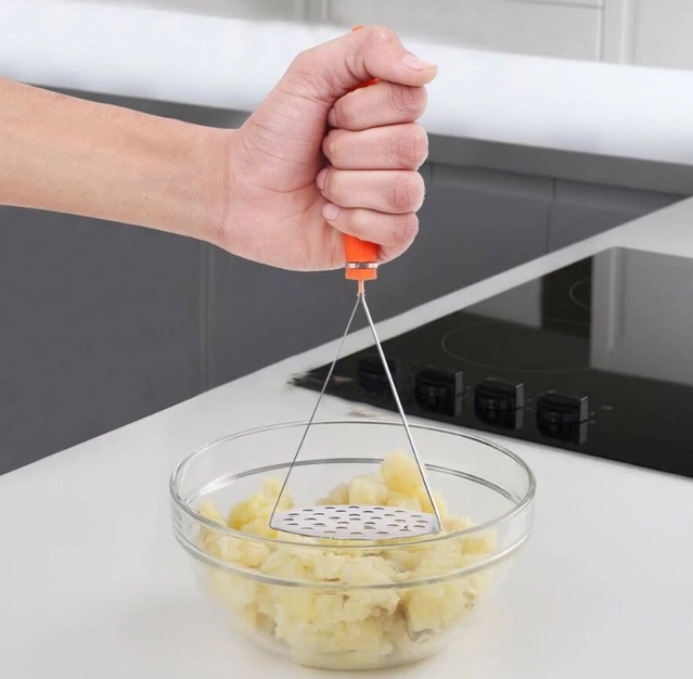 JENSON Stainless Steel Vegetable & Pav Bhaji Masher (Pack of 1)