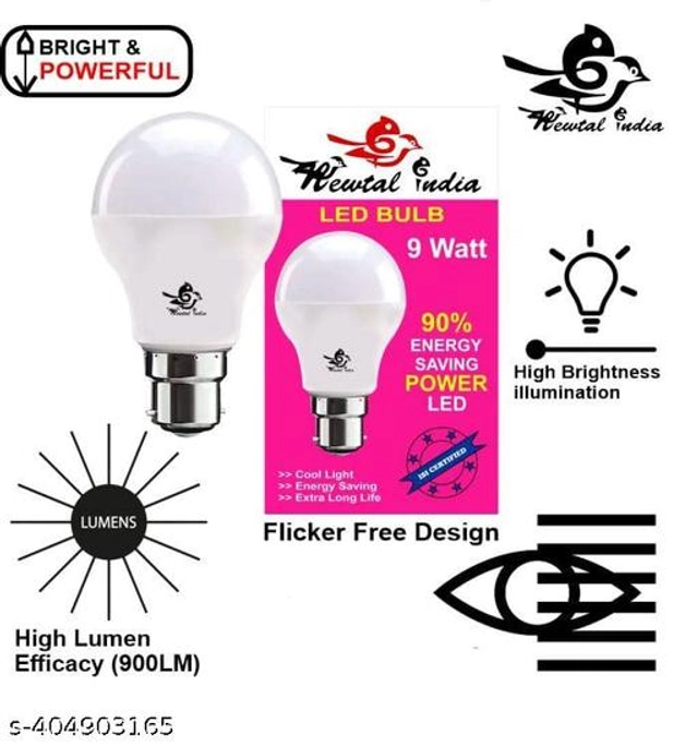 Newtal India LED Bulb (White, 9 W) (Pack of 10)