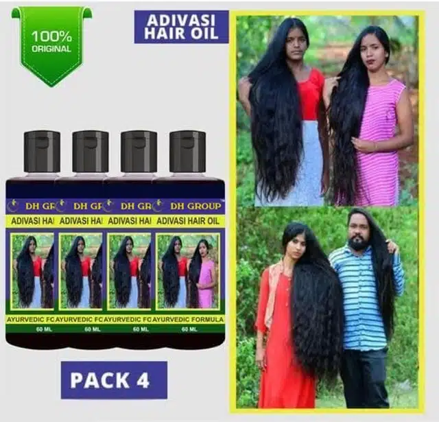 Adivasi Hair Oil for Shiny & Long Hair (Pack of 4, 60 ml)