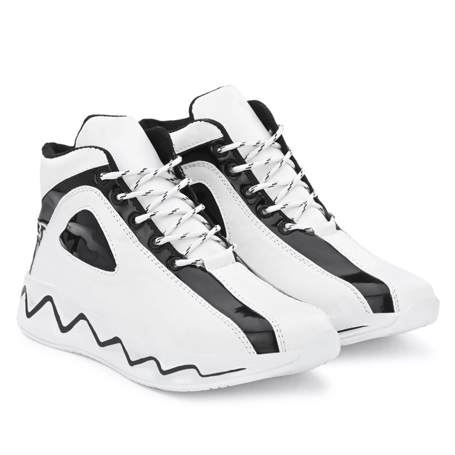 Casual Shoes for Men (White & Black, 10)