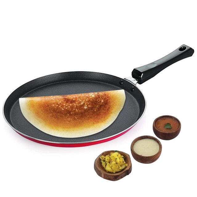 Aluminium Non-Stick Flat Dosa Tawa (Black, 26 cm)