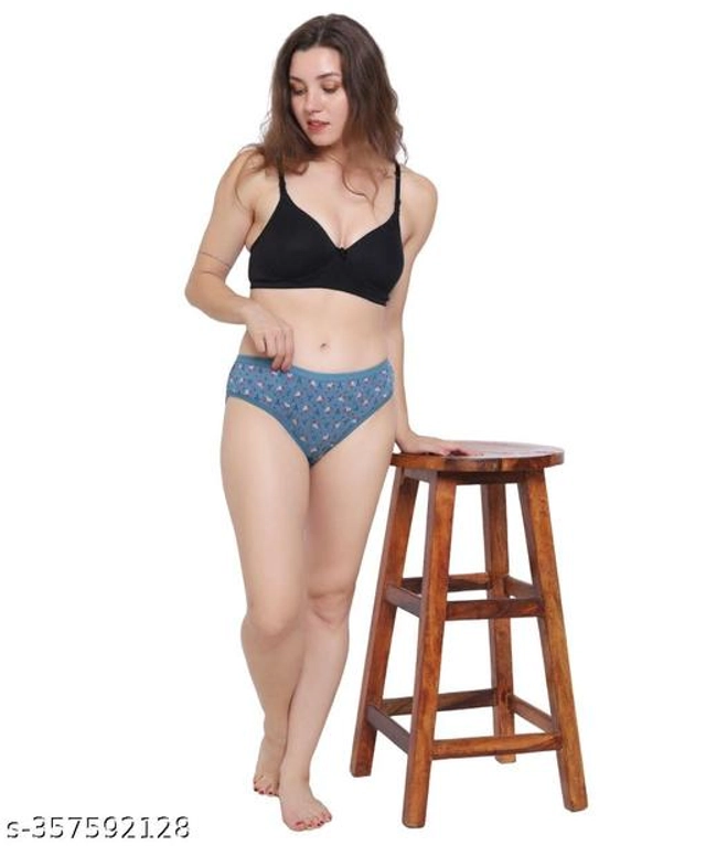 Cotton Printed Briefs for Women (Multicolor, S) (Pack of 6)