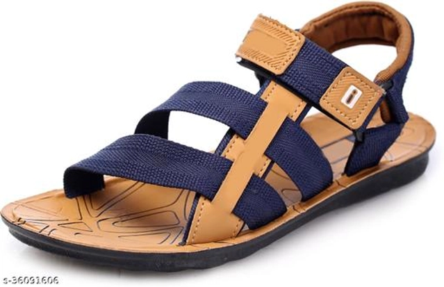 Sandals for Men (Blue & Tan, 6)