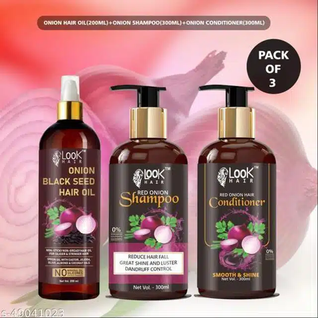 Onion Herbal Shampoo & Hair Oil (3x200 ml)