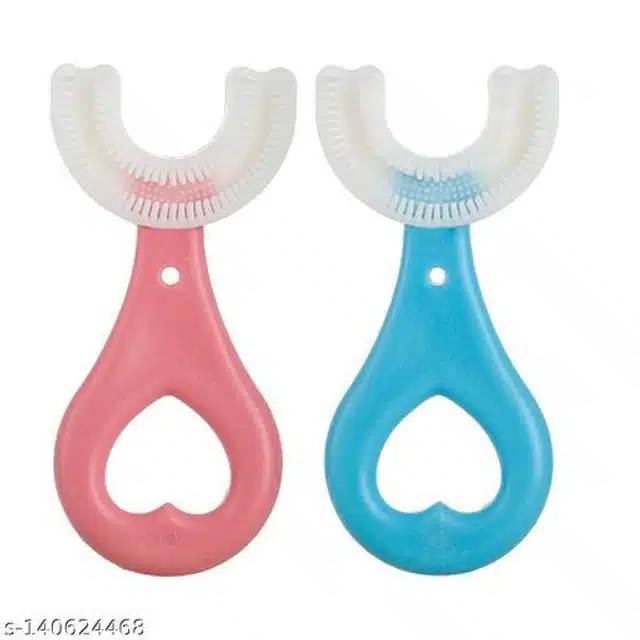 Silicone U Shaped Toothbrush for Kids (Assorted, Pack of 4)