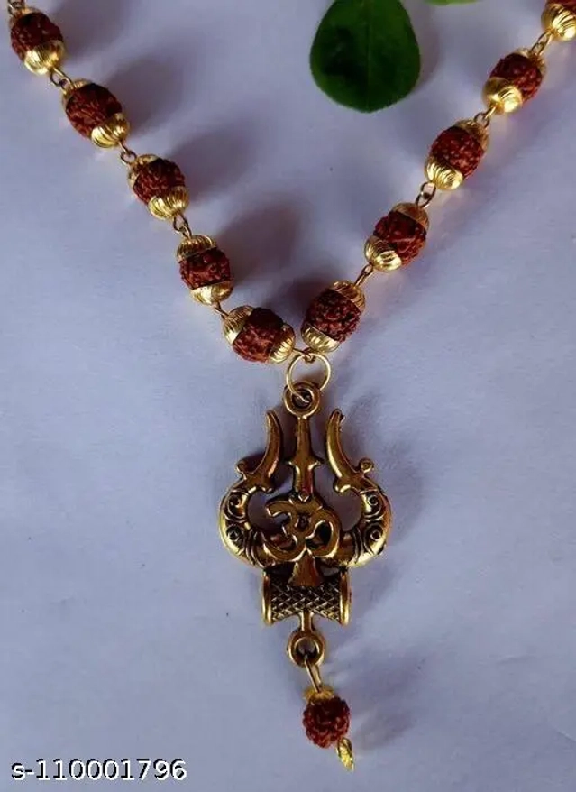 Rudraksh Mala for Men (Gold & Brown)