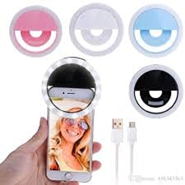 Portable LED Ring Selfie Light for Smartphones (Multicolor)