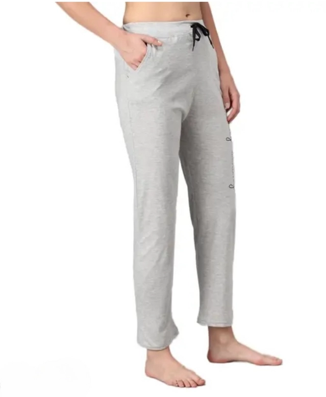 Cotton Solid Trouser for Women (Grey, S) (Pack of 2)