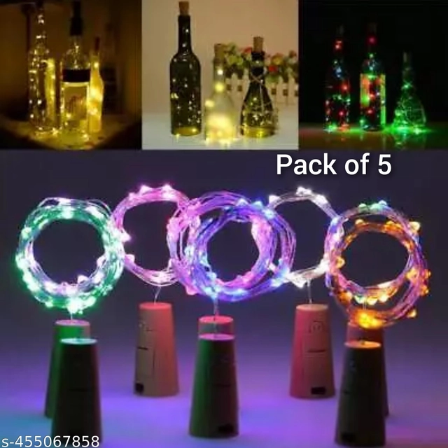 LED Bottle Corklight (Multicolor, Pack of 5)