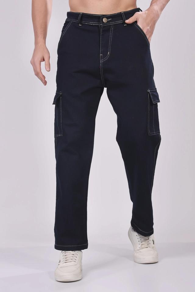 Denim Loose Fit Jeans for Men (Dark Blue, 28)