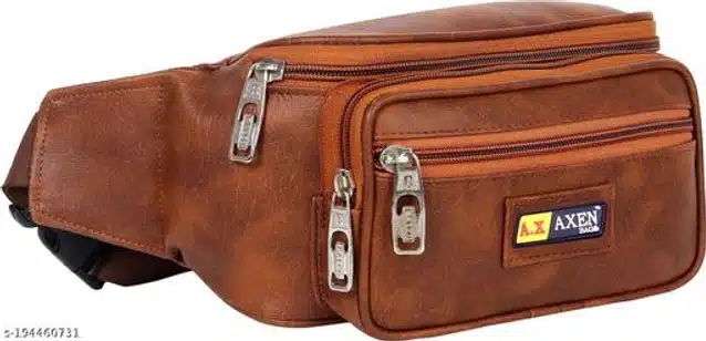 Faux Leather Waist Bag for Men & Women (Tan)