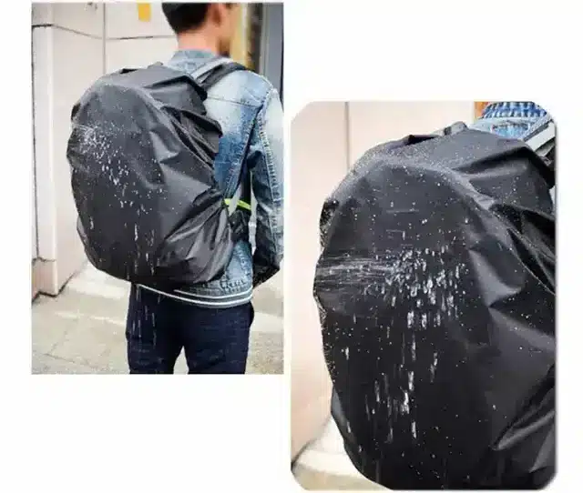 Nylon Waterproof Bag Cover Protects from Rain & Dust (Black)