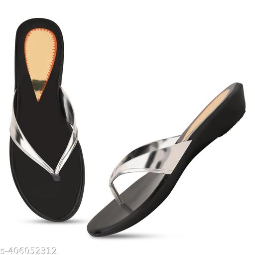 Slippers for Women (Silver & Black, 3)