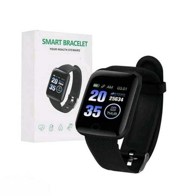 ZULX ID116 Bluetooth Smart Fitness Band Watch for Men & Women (Black)