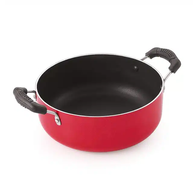 Non-Stick Aluminium Gas Compatible Casserole (Red, 4.2 L)