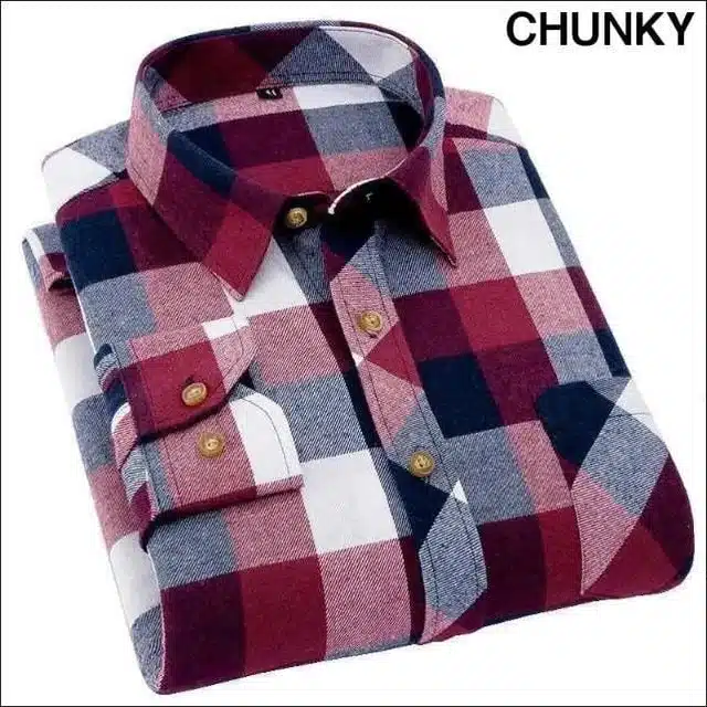 Full Sleeves Checkered Shirt for Men (Multicolor, S)