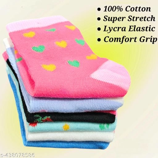 Cotton Socks for Kids (Multicolor, Pack of 6)