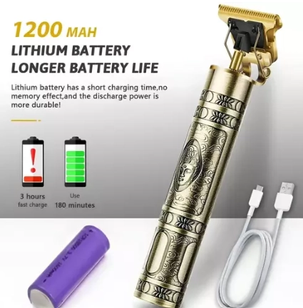 Plastic Buddha Style Rechargeable Trimmer for Men (Gold)