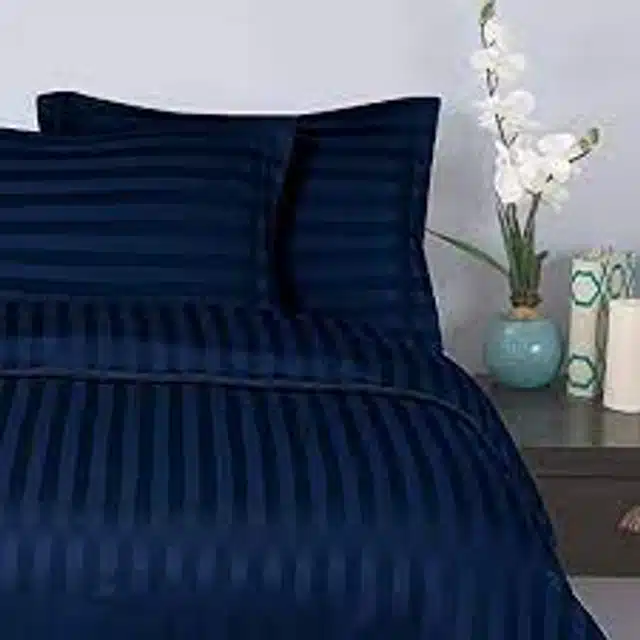 Bedsheet With Two Pillow Covers (Blue, 90X100 Inch)